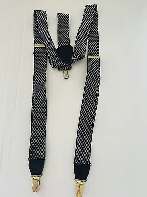 CAS  Black & White Elastic Clip On   Suspenders Vintage Made In Germany • $10