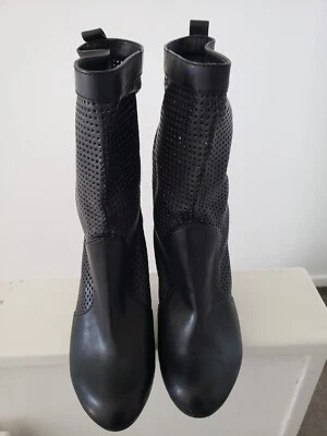 £14.99 • Buy Red Herring Ladies Black Mesh Calf Boots Size 5 EU 38