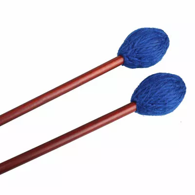 Medium Marimba Mallets Vibraphone Mallets Maple Handle Blue Yarn Head 1 Pair • $15.78