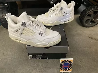 Size 10.5 Jordan 4 Retro IV Pure Money Metallic Silver 2005 100% Authentic • $26