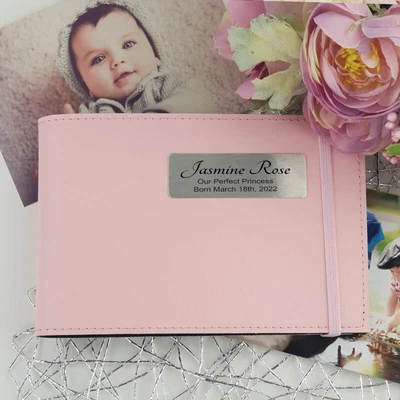 $28 • Buy Personalised Baby Girl Brag Photo Album - Pink - Made To Order Custom Gift