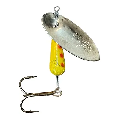 Vintage Martin 15 Tiger Silver Tone Spinner Yellow Red Dots Metal Italy Lure • $3.99