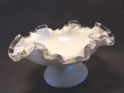  Silvercrest White Glass Scalloped Candy Dish Bowl Fenton Footed Milk Glass • $7.99