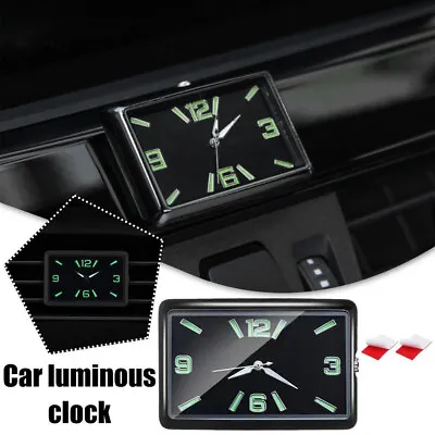 Mini Quartz Analog Watch Stick-On Clock Luminous Square Watch For Car Motorcycle • $5.32