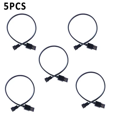 5Pcs USB To 3Pin Computer Fan Adapter 5V-12V Cable Connector 3pin Fan To USB • $5.69