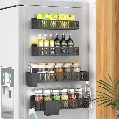 4 Pack Magnetic Spice Rack For Refrigerator Spice Rack Organizer Moveable M... • $30.79