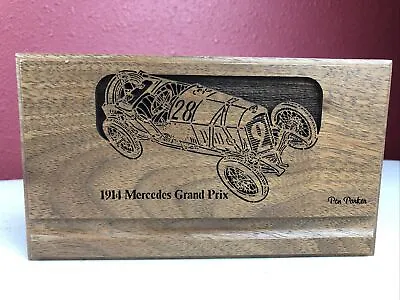 Vintage Parker Pen Wood Carved Engraved 1914 Mercedes Grand Prix Desk Set Base • $99.99