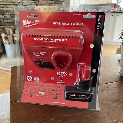 Milwaukee M12 RedLithium XC4.0 4.0Ah Battery And Charger Kit 48-59-2440 OEM NEW • $49.99