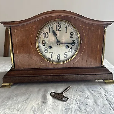 Impressive Antique Inlaid Cb Chiming Mantle Clock 8 Day • £58