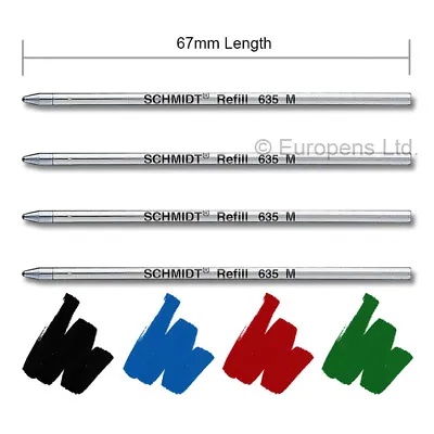 Schmidt (635M) Swarovski Compatible Ballpoint Pen Refills (D1) PACK OF 5 • £5.49