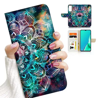 $13.99 • Buy ( For Oppo A57 / A57S ) Wallet Flip Case Cover AJ23761 Mandala Abstract