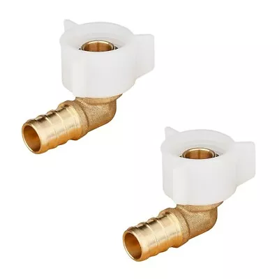 2 Pack 1/2  Pex X 1/2  90 Degree Elbow Female NPT Threaded Swivel Crimp Fittings • $8.99