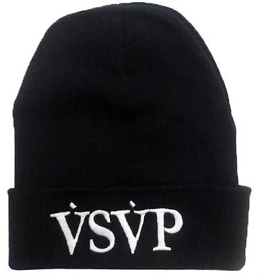 All Season Beanie Hat **v.s.v.p Vsvp** Black Hat With White Text  • $19.99