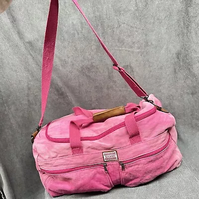 Vtg Pink Large Canvas Shane Duffle Weekender Bag PATINA Sun Faded • $39