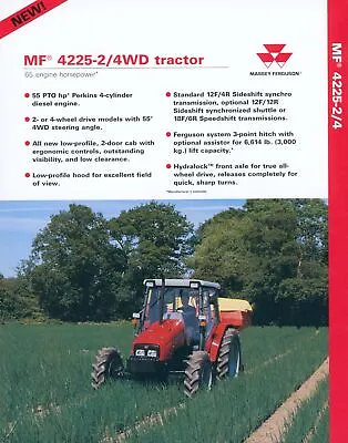 1997 Massey Ferguson MF 4225 2/4WD Tractor Original Dealer Showroom Brochure US  • $10.50