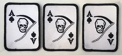 3- VIETNAM DEATH CARDS ACE OF SPADES Iron On Patches 3-3/8” X 2-1/2” • $24.99