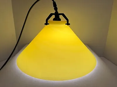 Vintage Murano Yellow Frosted Glass Ceiling Light Fixture By Res De Majo 1970s • $496