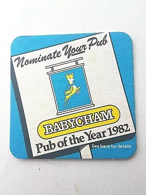 Vintage SHOWERINGS  BABYCHAM ~ Pub Of The Year 82 Cat No'233 Beer Mat / Coaster • £1.50