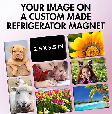 Custom Photo  Refrigerator Magnets - Metal Backs Larger 2.5 X 3.5  Laminated HQ • $7.70