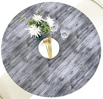 $18.33 • Buy Rally Home Goods Indoor Outdoor Patio Round Fitted Vinyl Tablecloth Flannel B...