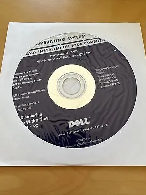 Dell Reinstallation DVD CD For Windows Vista Business 32-Bit SP1 New OJ229H • $9.98