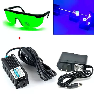 25x60mm Adjustable 450nm 1000mw 1W Wood Carving Dot Laser Diode Module & Glasses • $87.06