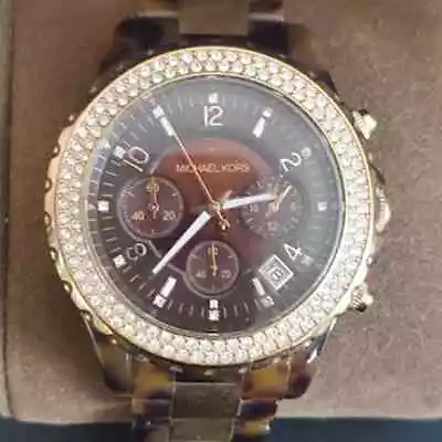 Michael Kors Ladies Rose Gold Watch Tortoise Shell And Rose Gold Band MK5416 • $64