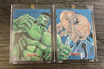 2013 Rittenhouse Marvel Greatest Battles Sketch Puzzle Jake Sumbing Thing Hulk • $100