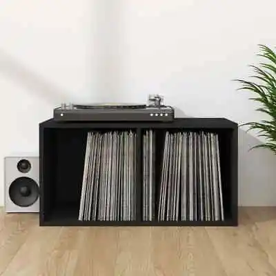 LP Storage Unit Cabinet Vinyl Record Holder 71x34x36cm Engineered Wood Black • £37.99