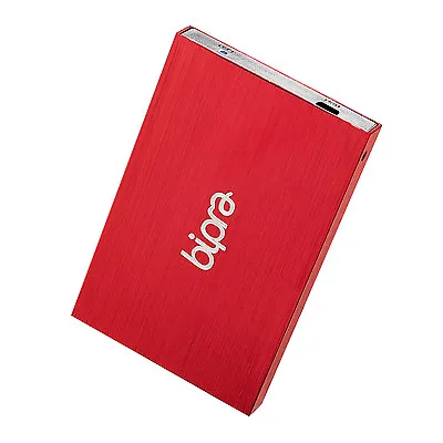 Bipra 100GB 2.5 Inch USB 2.0 NTFS Slim External Hard Drive - Red • £16.45