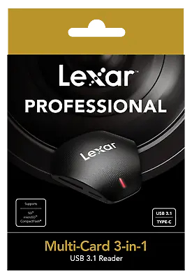 Lexar Multi-Card 3-in-1 USB 3.1 Reader: Compact Flash+ SD + Micro SD Card Reader • $39