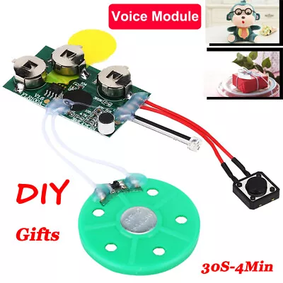 4Mins DIY Greeting Card Audio Module Voice Sound Music Recordable Chip Box Gift • $7.62