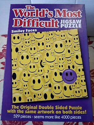 Worlds Most Difficult Jigsaw Smiley Face 2 Sided Acid Happy Emoji ImpossiPuzzle • £7.99