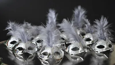 12 Masquerade Mini Mask Crafts Bridal Quinceanera Party Favors Gift Silver Decor • $10.95