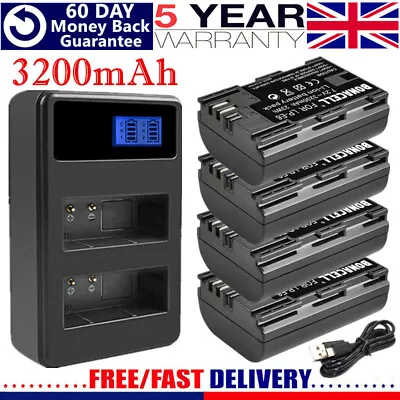 £17.99 • Buy 2/4x LP-E6 3200mAh Battery / USB Dual Charger For Canon EOS 5D Mark II 80D 6D 7D