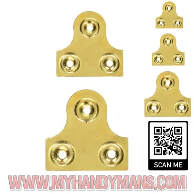 £19 • Buy BRASS UNSLOTTED GLASS/MIRROR HANGING PLATE Flat Picture Frame Hanger Bracket