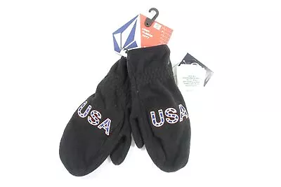 Volcom Black Large Usa America Patriotic Usst Fleece Mittens Gloves Mens New • $11.82