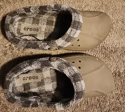 Crocs Men's Size 13 Classic Lined Clog Warm Flannel Lined In Fair Condition  • $12.99