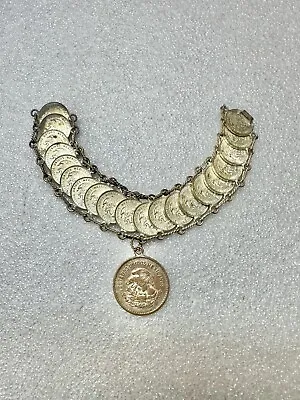 VTG 1945-1951 Mexican Coin Bracelet 7”  • $25