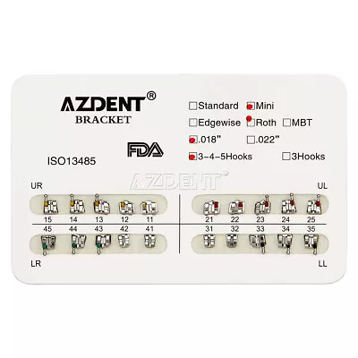 AZDENT Dental Orthodontic Metal Brackets Braces/Super Elastic Niti Arch Wires US • $200.25