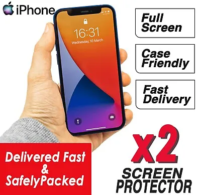 Apple IPhone Screen Protector 9H Tempered Glass 15 14 13 12 11 XS XR X Pro Max • $7.25