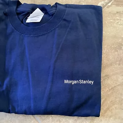 Morgan Stanley Short Sleeve T-shirt 2XL  Dark Blue 100% Cotton • $28