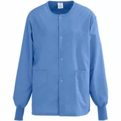 Medline 849NTH Scrub Jacket Angelstat XXL Ciel Blue Round Neck Warmup Unisex • $13.98