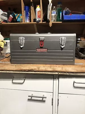 Vintage Sears Craftsman 20” Tool Box No 5512 W/Tray Crown Logo • $59