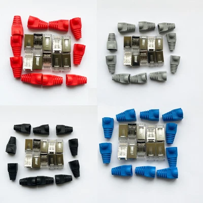£1.98 • Buy RJ45 CAT5E CAT6 Shielded Connector PLUG + BOOT PASS THROUGH NETWORK CABLE LOT