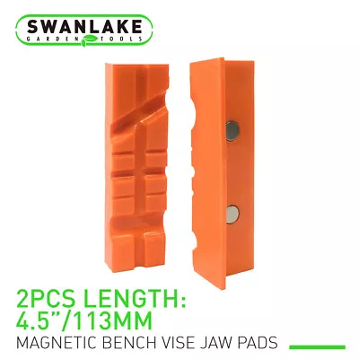 Pair Of Magnetic Soft Pad Jaws Rubber For Metal Vise 4.5 /6  Long Pad Bench Vice • $8.39