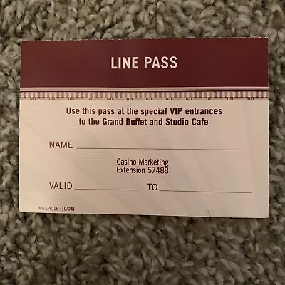 Vintage Line Pass At MGM Grand Hotel Las Vegas  • $3.99