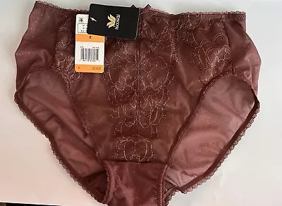 Wacoal Women's Retro Chic Hi-Cut Brief Panty 841186 Brown Size S • $19