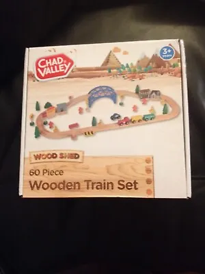 New Chad Valley Children's Wooden Train Set - 60 Piece • £19.99