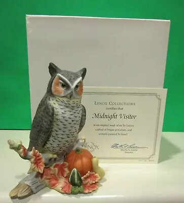 $74.95 • Buy LENOX MIDNIGHT VISITOR OWL Bird Sculpture --  NEW In BOX With COA  2005
